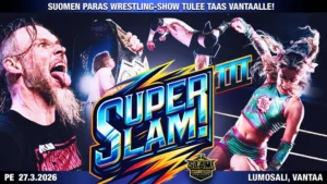 Showpaini Helsinki ja showpainitapahtuma Vantaa Lumosali 27.3.2026.  SLAM! Wrestling tuo Vantaalle maaliskuussa 2026 koko perheen showpainitapahtuman SuperSLAM III, jossa nähdään kansainvälisiä showpainijoita yhdeksästä eri maasta. Suomalaiset showpainijat ovat ilman muuta mukana tuoksinassa ja koko pääkaupunkiseudun showpainin faneja hemmotellaan nyt isosti.